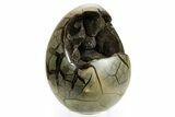 Septarian Dragon Egg Geode - Black Crystals #364467-2